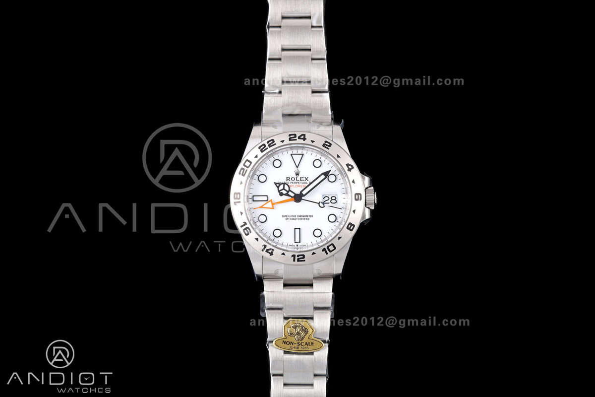 Explorer II 42mm 226570 904L SS Gold Maker 1:1 Best Edition White Dial on Bracelet JH3285-2 (Free Sprung)